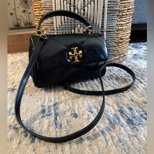 Tory Burch Black Crossbody Bag with Gold Accents